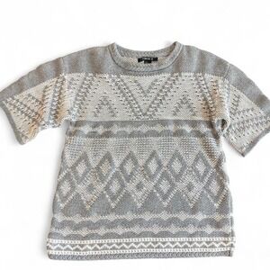 Grey and white knit sweater from Forever 21